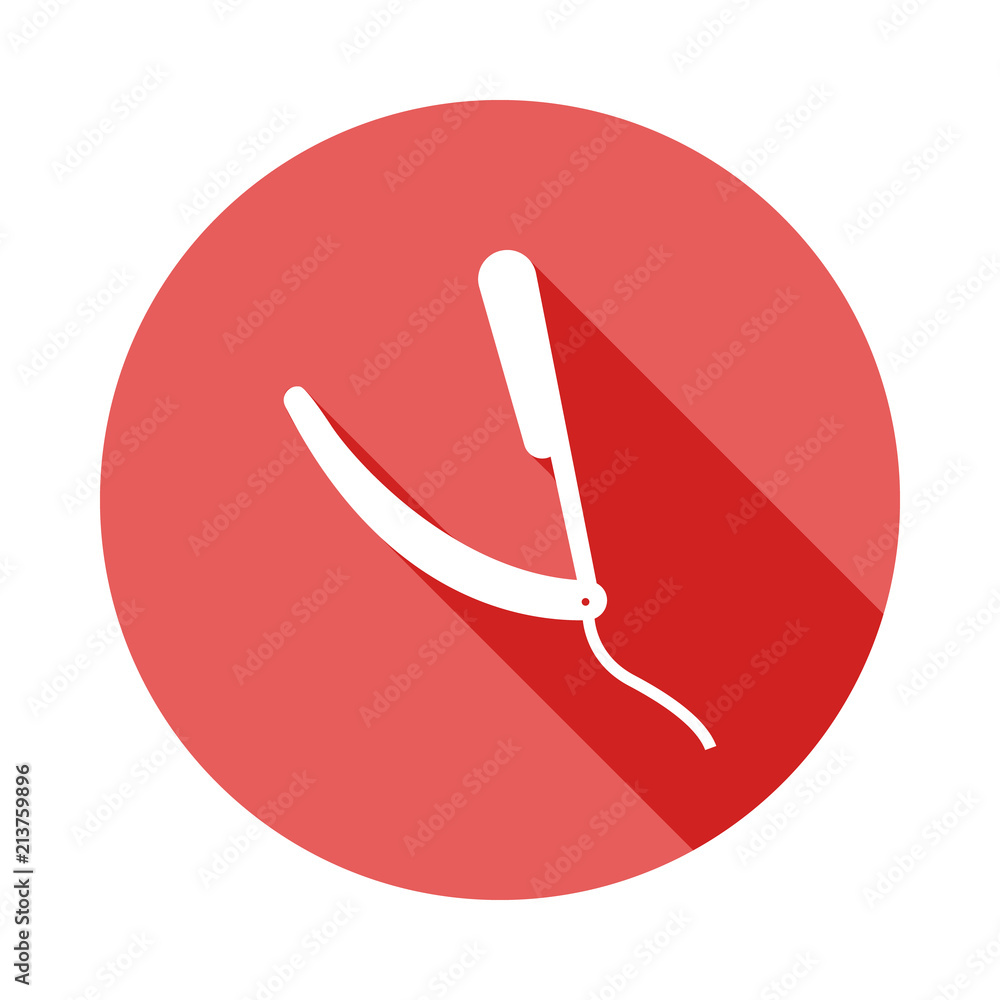 Poster shavett long shadow flat icon. element of barber icon for mobile concept and web apps. long shadow s