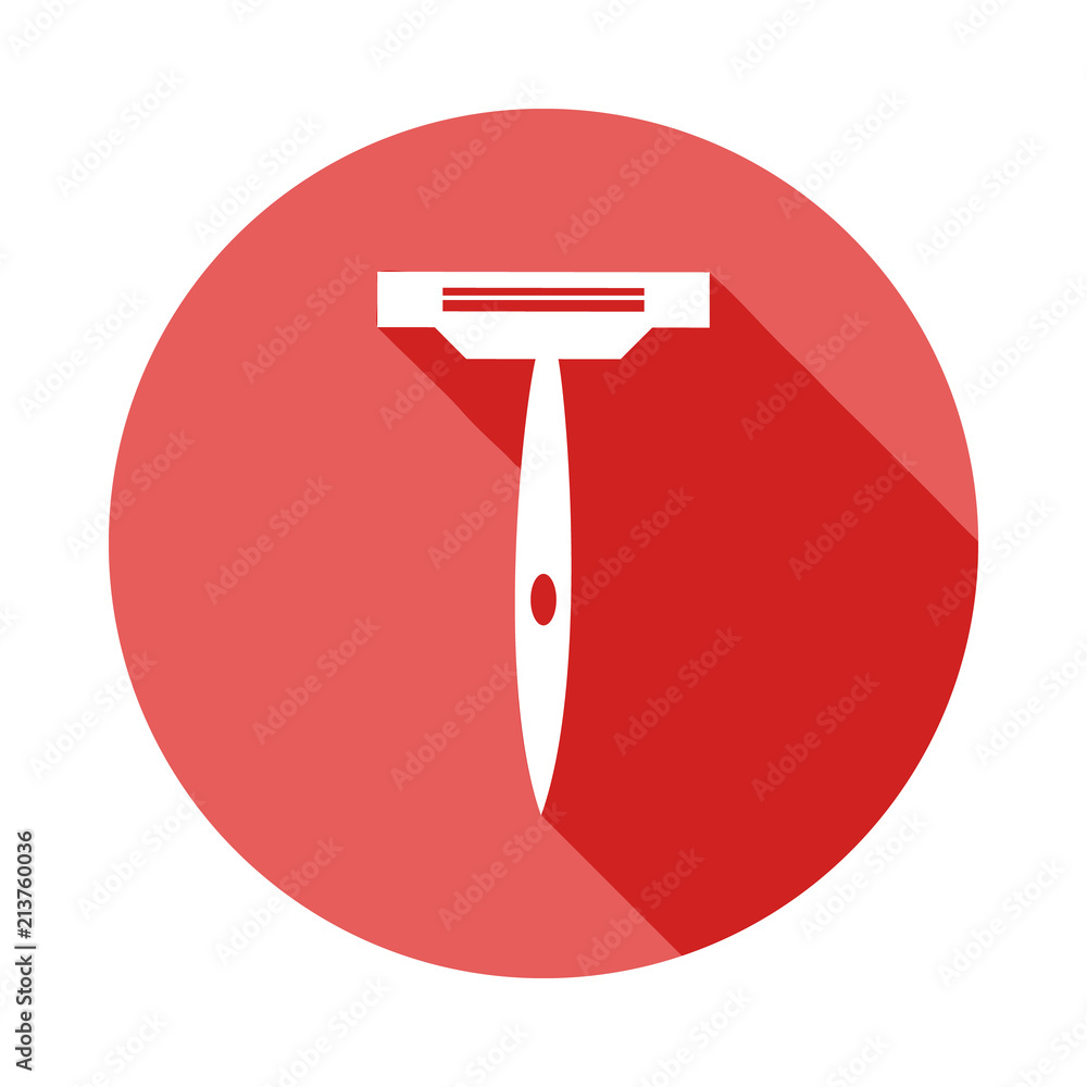 Poster razor for shaving long shadow flat icon. element of barber icon for mobile concept and web apps. lon