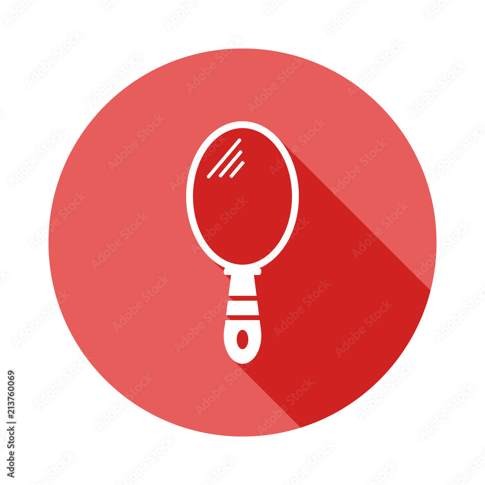 Aufkleber hand mirror long shadow flat icon. element of barber icon for mobile concept and web apps. long shad