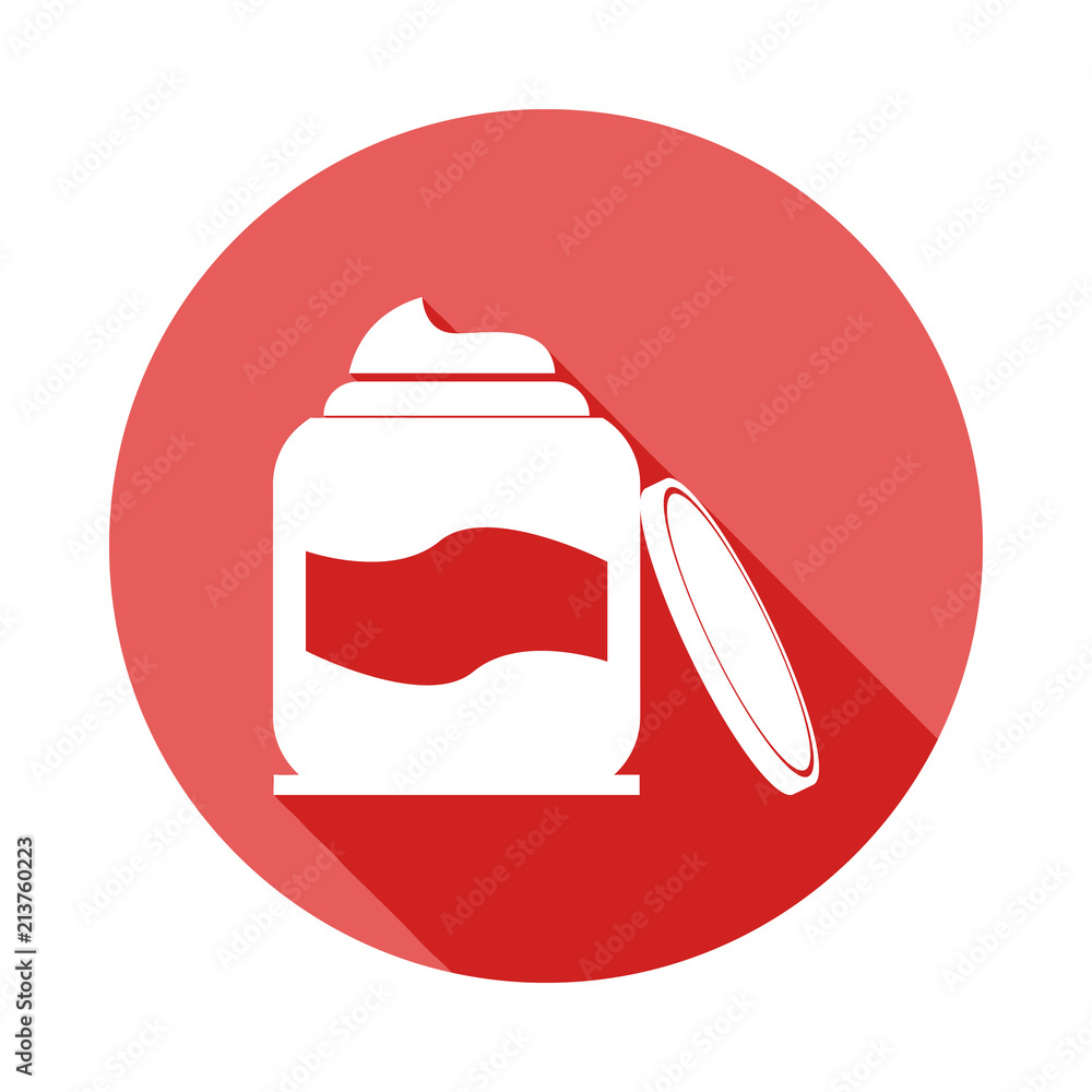 Poster bank of cream long shadow flat icon. element of barber icon for mobile concept and web apps. long sh