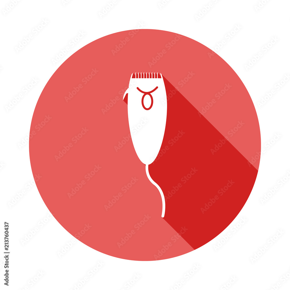 Poster clipper long shadow flat icon. element of barber icon for mobile concept and web apps. long shadow c
