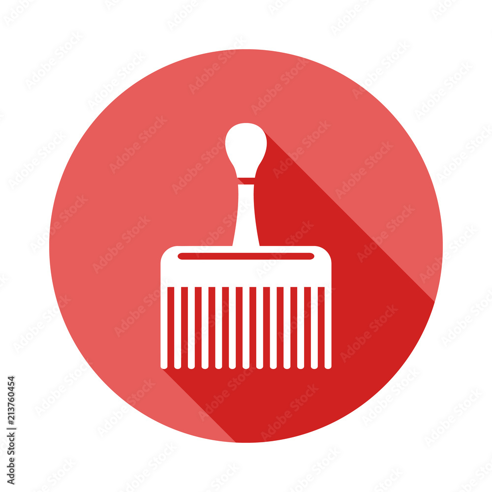 Poster wide comb long shadow flat icon. element of barber icon for mobile concept and web apps. long shadow