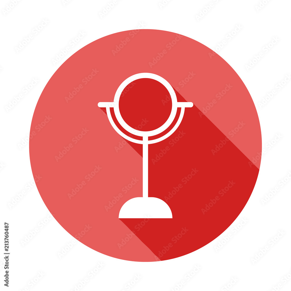 Poster desk mirror long shadow flat icon. element of barber icon for mobile concept and web apps. long shad