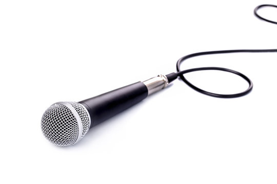 Black Microphone isolated on white background