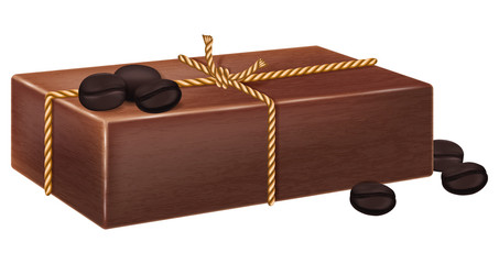 Natural handmade coffee soap with coffee beans. Vector illustration.