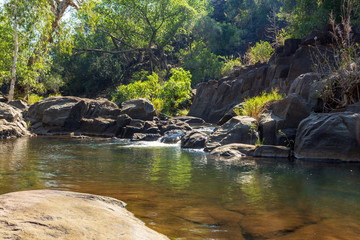 Naklejka na ściany i meble Natural spa pools of Dolerite Gorge in the King Leopold Conservation Reserve, Kimberley, Australia.