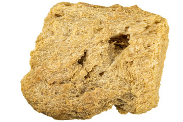 One piece of dried soya meat isolated over white background