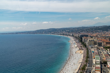 Scenic view over beach and city