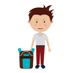 student boy with schoolbag avatar character