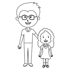 man teacher with girl student