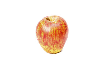 Single red ripe apple