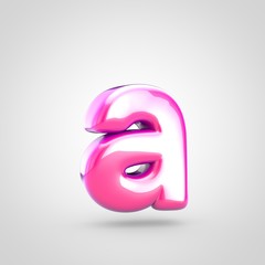 Pink letter A lowercase isolated on white background.