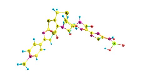 Ceftaroline molecular structure isolated on white