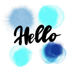 Vector illustration lettering hello 