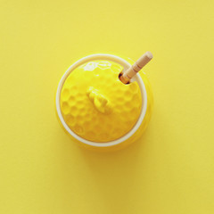 rosh hashanah (jewesh holiday) concept - honey dish.