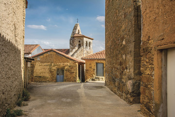 Church of San Salvador in Ayoo de Vidriales in Zamora (Spain) - obrazy, fototapety, plakaty
