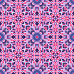 Vector seamless ethnic pattern with axial symmetry.