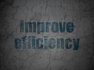 Business concept: Blue Improve Efficiency on grunge textured concrete wall background