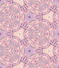 Vector seamless ethnic pattern with axial symmetry.