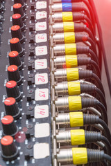 Audio cables and connectors in studio equipment