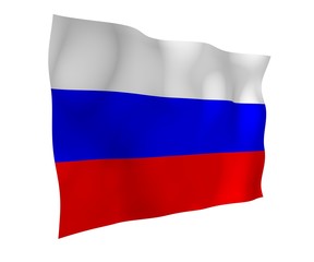 Fototapeta premium Waving flag of the Russian Federation. The National. State symbol of the Russia. 3D illustration