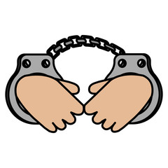 hands with handcuffs icon