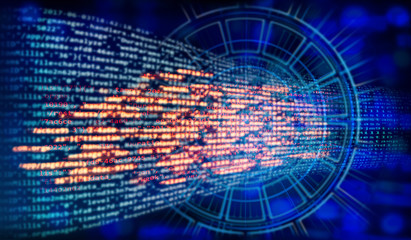 Obraz premium Programmcode und Technologie Hintergrund