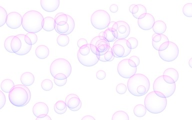 Light pastel colored background with pink bubbles. Wallpaper, texture pink balloons. 3D illustration