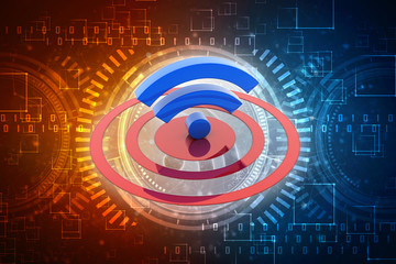 Obraz premium 3d illustration WiFi symbol sign 