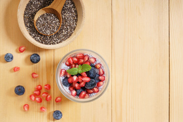 chia seed pudding with fresh fruits