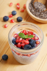 chia seed pudding with fresh fruits
