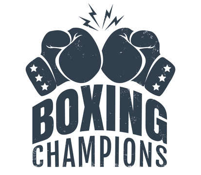 Retro logo for boxing champions.