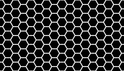 White honeycomb on a black background. Seamless texture. Isometric geometry. 3D illustration