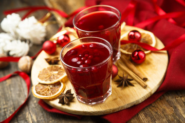 Homemade red berry drink