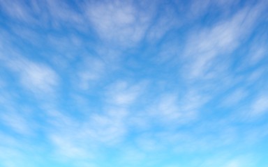Cumulus white clouds in the clear blue sky in the morning. Blue sky background with white clouds. 3D illustration