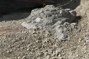 construction rubbish residues of debris scattered across the site