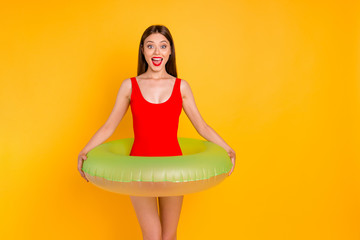 I can't swim! Somebody teach me! Travel tourist breast bra chest people one person concept. Photo...