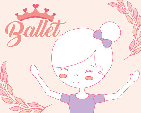 beautiful ballerina ballet cartoon girl