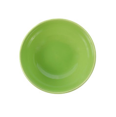 ceramic green bowl  isolated on white background