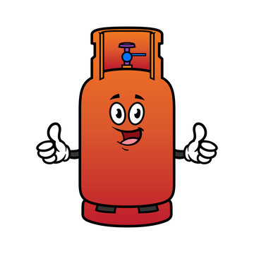recommend clip art: Cartoon Gas Cylinder Character Giving Thumbs Up
