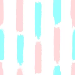 Photo sur Plexiglas Rayures verticales Bandes verticales répétées peintes avec un pinceau aquarelle. Modèle sans couture rayé pour les filles. Grunge, croquis, aquarelle.