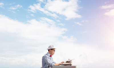 Creative inspiration of young writer.