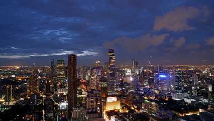 "Bangkok from above" - Skyline View at Night from a rooftop Bar