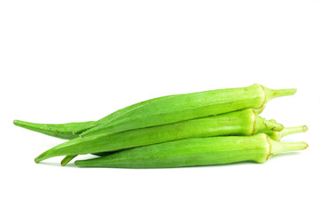 Green okra isolated