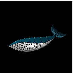 dot art blue whale