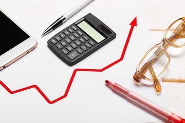 business chart showing financial success