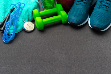 Sports Fitness concepts with Gym equipment