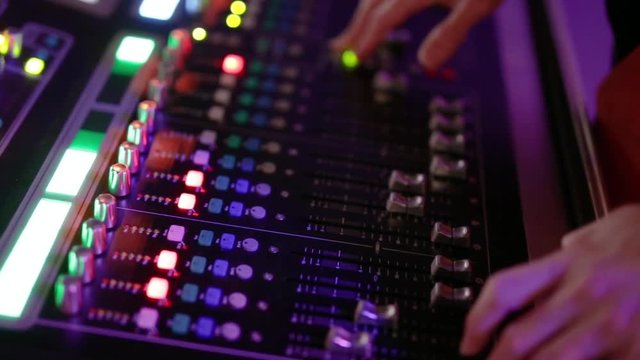 Audio Console at Night