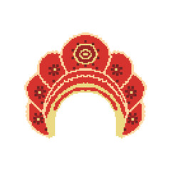 Russian national hat pixel Kokoshnik