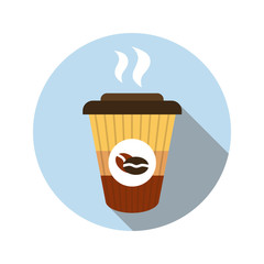 Coffee to go flat design long shadow color icon